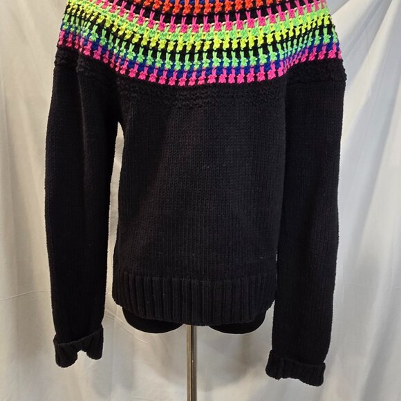 Ralph Lauren Active Sweater Cardigan Rainbow Striped Colorful Retro Zip Large - Picture 10 of 10